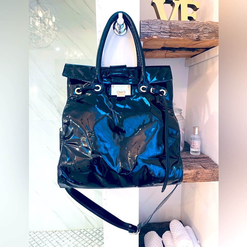 Jimmy Choo Rosabel Extra Large Patent Leather Tote Bag